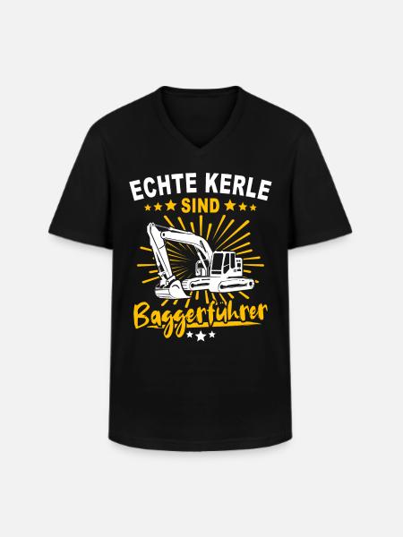 Baggerführer Baggerfahrer - Männer-T-Shirt mit V-Ausschnitt - Schwarz