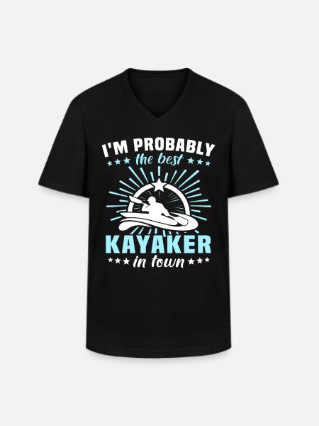 Kayaking Kayaker - Männer-T-Shirt mit V-Ausschnitt - Schwarz
