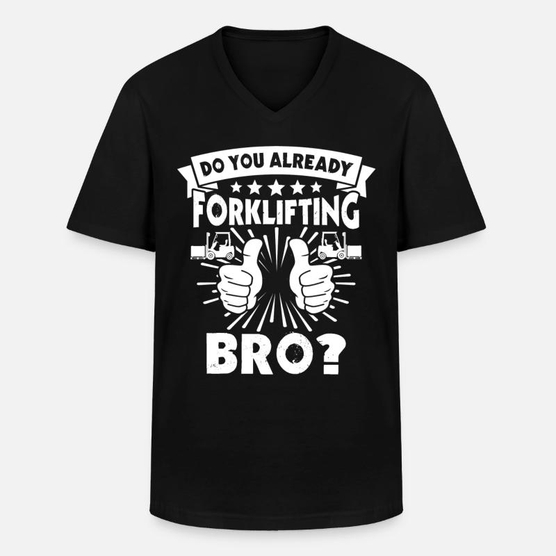 Stapler Staplerfahrer - Männer-T-Shirt mit V-Ausschnitt - Schwarz