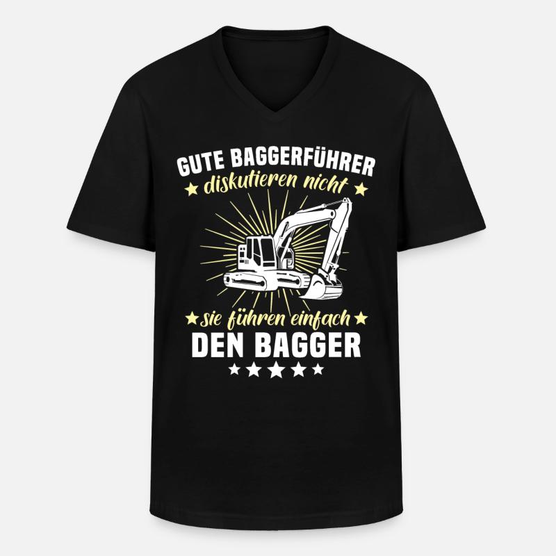 Bagger Baggerfahrer - Männer-T-Shirt mit V-Ausschnitt - Schwarz
