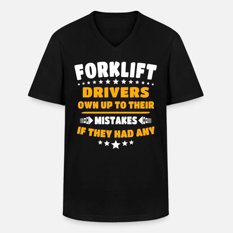 Stapler Gabelstapler - Männer-T-Shirt mit V-Ausschnitt - Schwarz