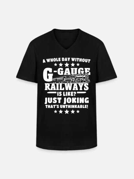 Spur G Modelleisenbahn Gartenbahn - Männer-T-Shirt mit V-Ausschnitt - Schwarz