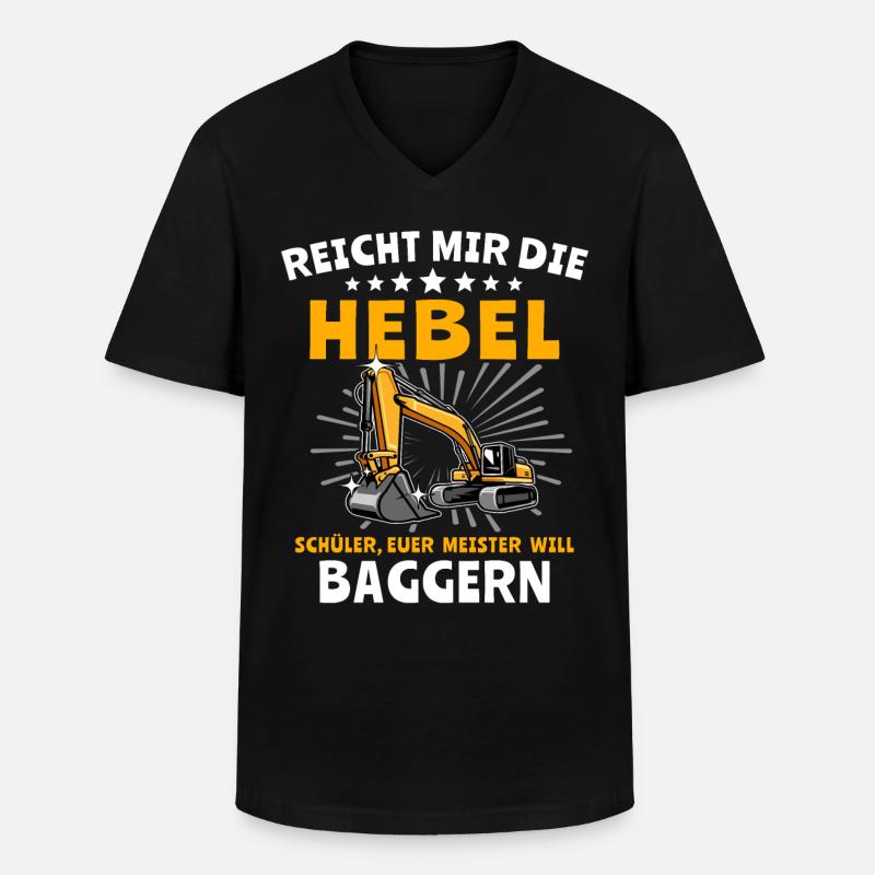 Baggerfahrer Bagger - Männer-T-Shirt mit V-Ausschnitt - Schwarz