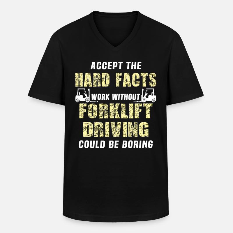 Stapler Staplerfahrer - Männer-T-Shirt mit V-Ausschnitt - Schwarz
