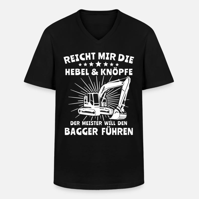 Baggerfahrer Bagger - Männer-T-Shirt mit V-Ausschnitt - Schwarz