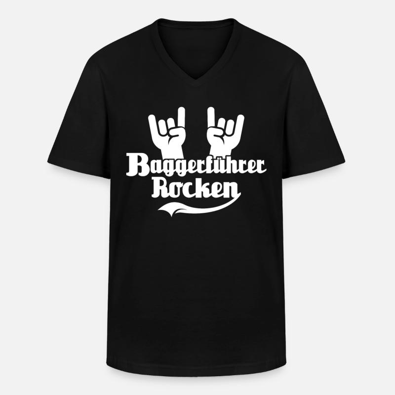 Baggerfuehrer Baggerfahrer - Männer-T-Shirt mit V-Ausschnitt - Schwarz