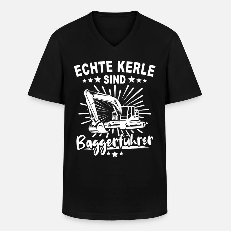 Baggerfuehrer Baggerfahrer - Männer-T-Shirt mit V-Ausschnitt - Schwarz