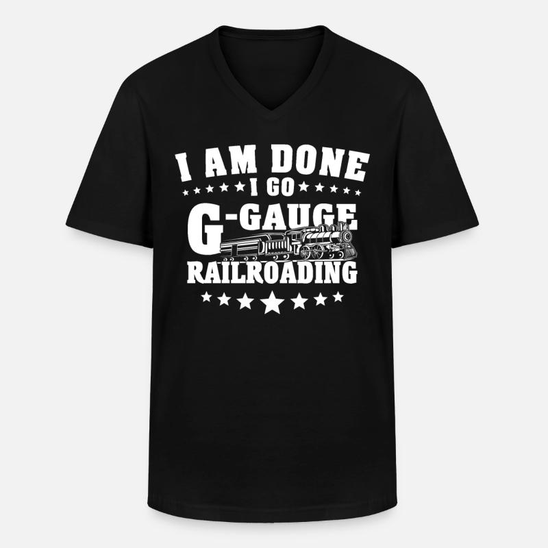 Garteneisenbahn Modellbahn Spur G - Männer-T-Shirt mit V-Ausschnitt - Schwarz