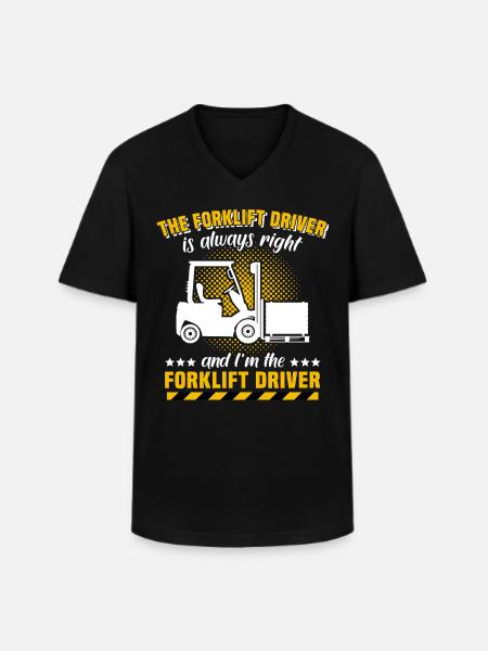 Gabelstapler Staplerfahrer Stapler - Männer-T-Shirt mit V-Ausschnitt - Schwarz