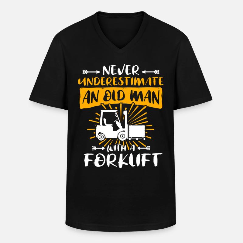 Staplerfahrer Mann Stapler Unterschätze - Männer-T-Shirt mit V-Ausschnitt - Schwarz