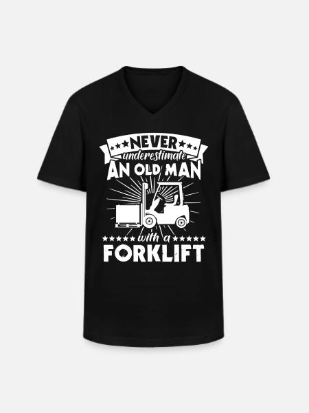 Underestimate man forklift - Men's V-Neck T-Shirt - black