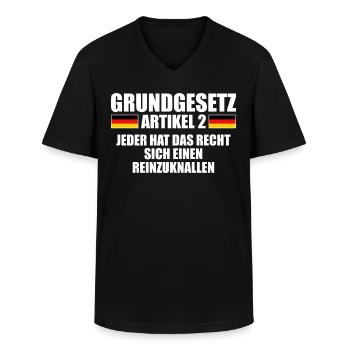 Grundgesetz Artikel 2 Mallorcaurlaub Unantastbar - Männer-T-Shirt mit V-Ausschnitt - Schwarz - Vorne - AI Model Male 178 dark (178cm)