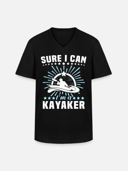 Kayaker Kayak Kayaking - Men's V-Neck T-Shirt - black