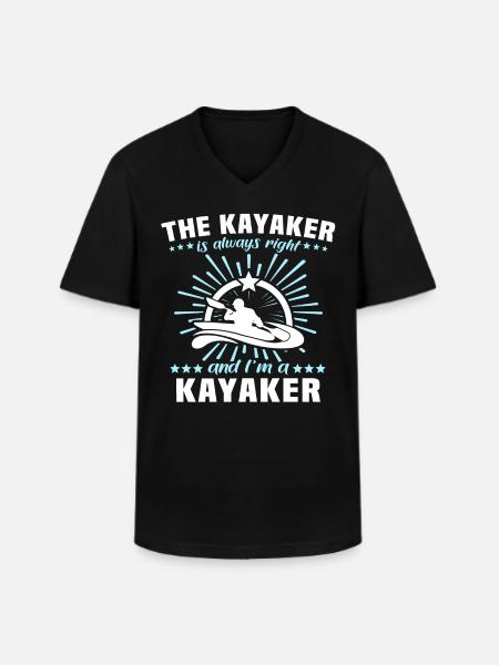 Kayaking Kayak - Men's V-Neck T-Shirt - black