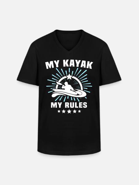 Kayaker Kayak Kayaking - Men's V-Neck T-Shirt - black