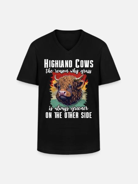Highland cattle cattle - Men's V-Neck T-Shirt - black