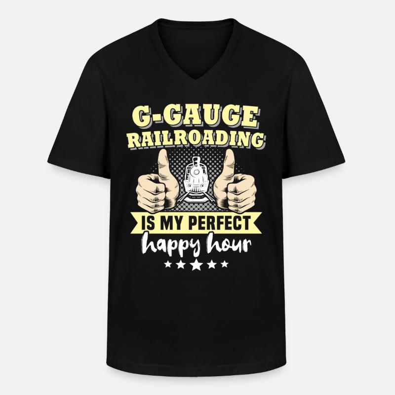 Gartenbahn Garteneisenbahn Spur G - Männer-T-Shirt mit V-Ausschnitt - Schwarz