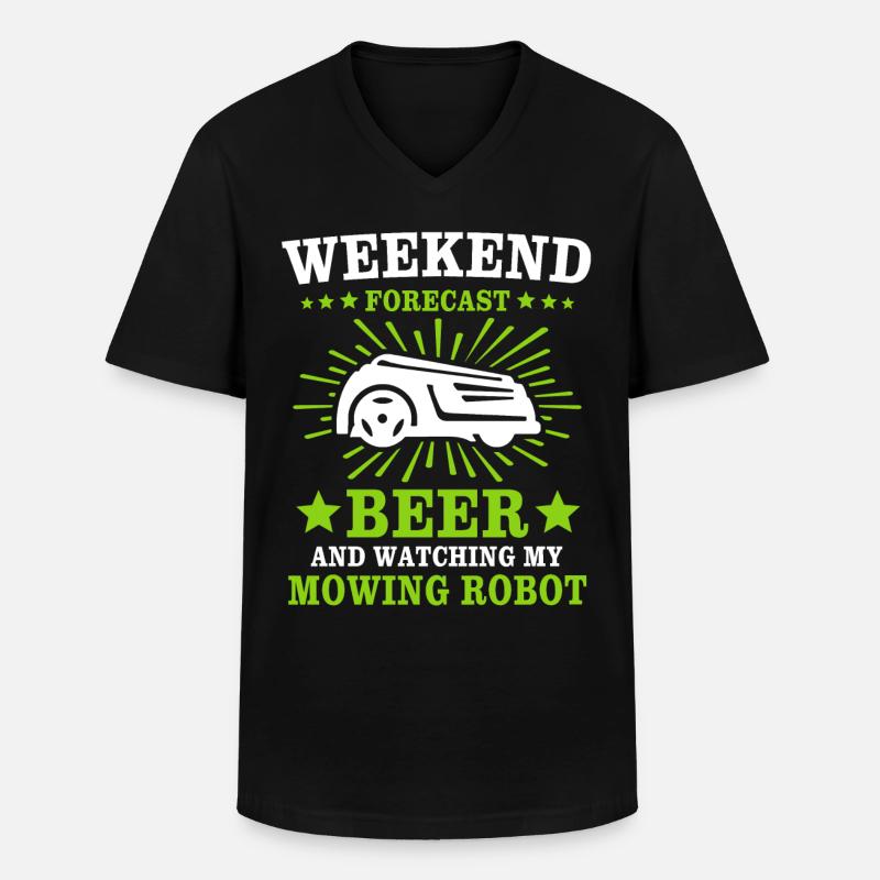 Rasenmähroboter Mähroboter - Männer-T-Shirt mit V-Ausschnitt - Schwarz