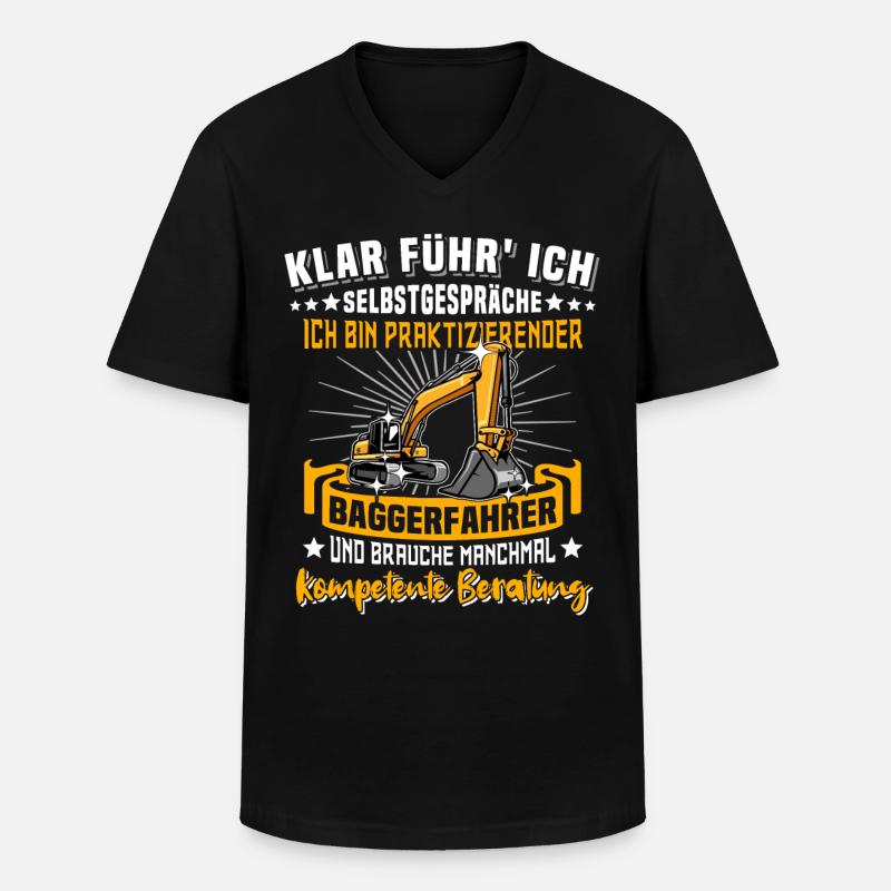 Baggerfahrer Sprüche Bagger - Männer-T-Shirt mit V-Ausschnitt - Schwarz