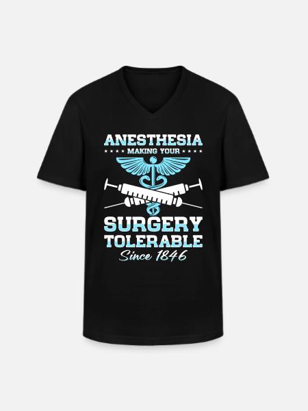 Anesthesiologist Anesthesia Anesthesiology Anesthesiologist - Men's V-Neck T-Shirt - black