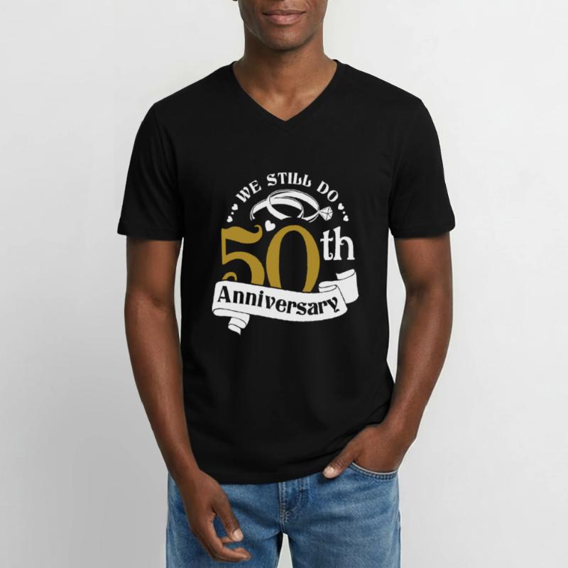50. Hochzeitstag Ehemann Ehefrau Ehe Männer-T-Shirt mit V-Ausschnitt