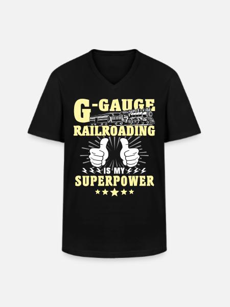 Garteneisenbahn Spur G - Männer-T-Shirt mit V-Ausschnitt - Schwarz