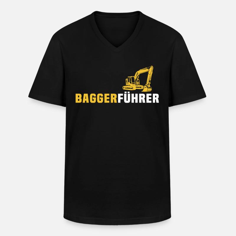 Bagger Ich Liebe Baggerfahrer - Männer-T-Shirt mit V-Ausschnitt - Schwarz