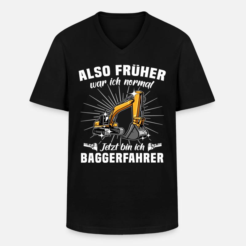 Bagger Baggerfahrer Baggern - Männer-T-Shirt mit V-Ausschnitt - Schwarz
