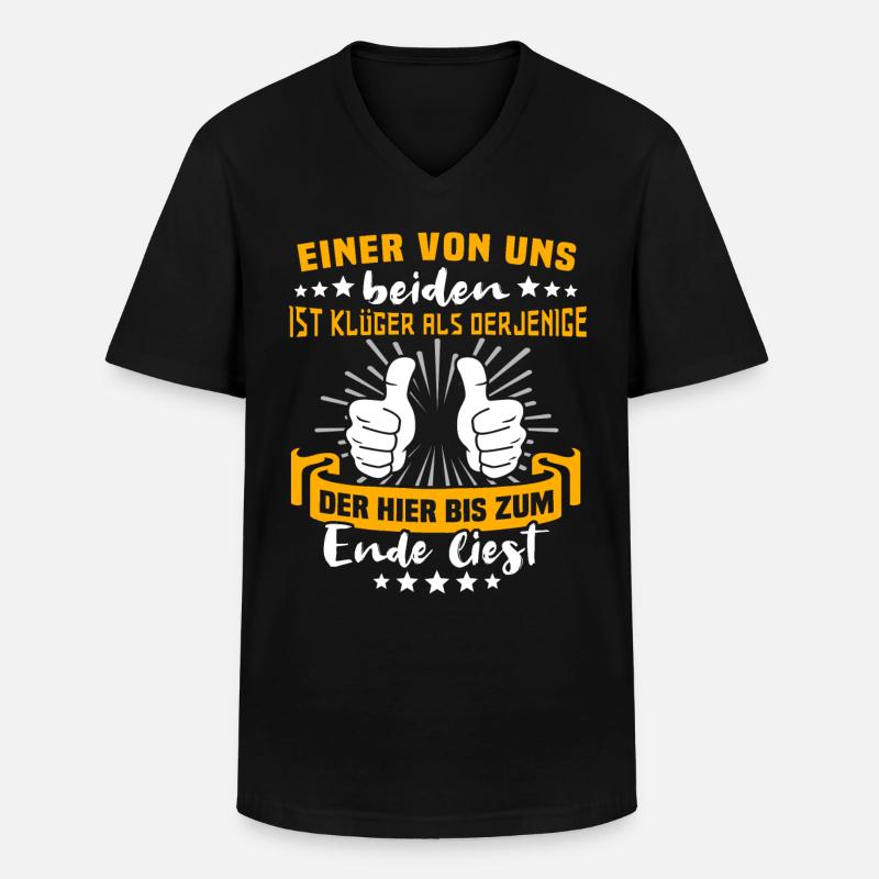 Sprüche Klüger Als Du - Männer-T-Shirt mit V-Ausschnitt - Schwarz