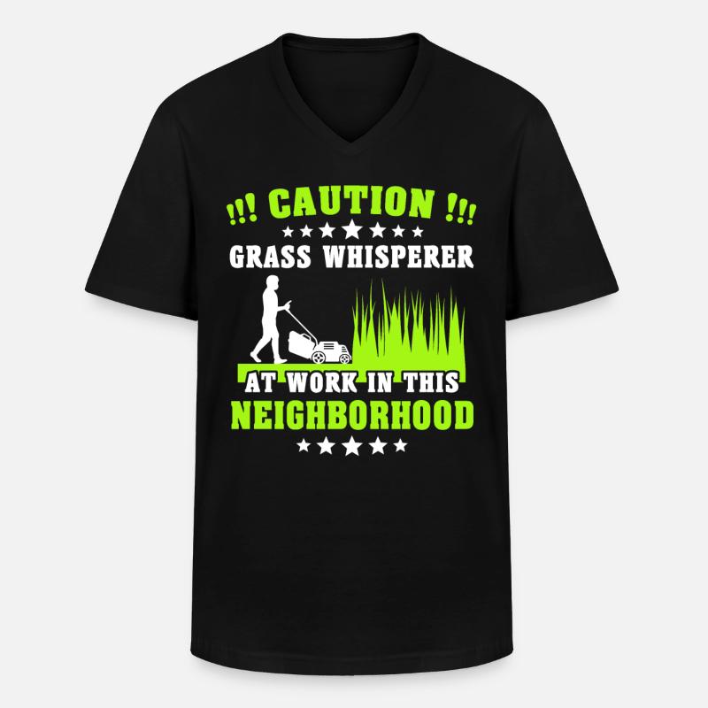 Rasenmäher Rasen Flüsterer - Männer-T-Shirt mit V-Ausschnitt - Schwarz