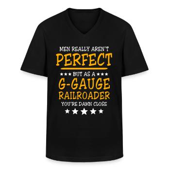 Railway Garden Perfect G Gauge - Men's V-Neck T-Shirt - black - Front - AI Model Male 178 dark (178cm)