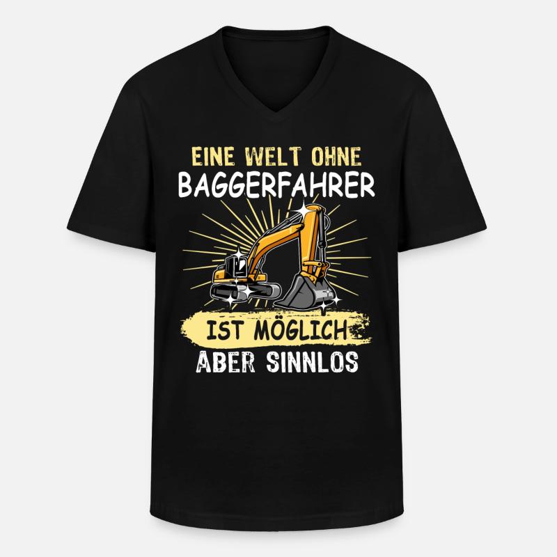 Bagger Baggerfahrer - Männer-T-Shirt mit V-Ausschnitt - Schwarz