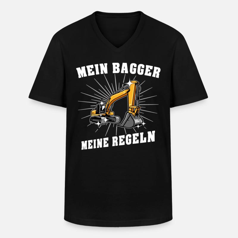 Bagger Baggerfahrer - Männer-T-Shirt mit V-Ausschnitt - Schwarz