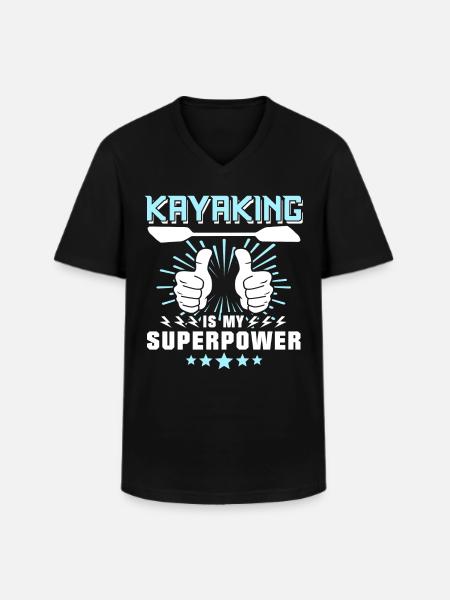 Kayaking Kayakfahrer - Männer-T-Shirt mit V-Ausschnitt - Schwarz