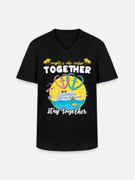 Mariage croisière - T-shirt col V Homme - noir