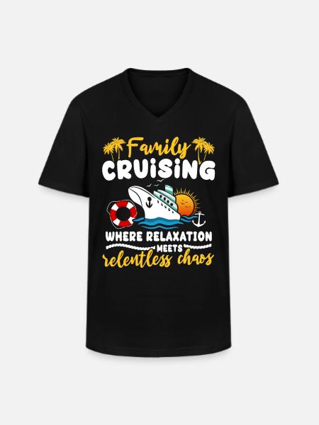 Krydstogt - Klassisk herre T-shirt med V-udskæring - sort