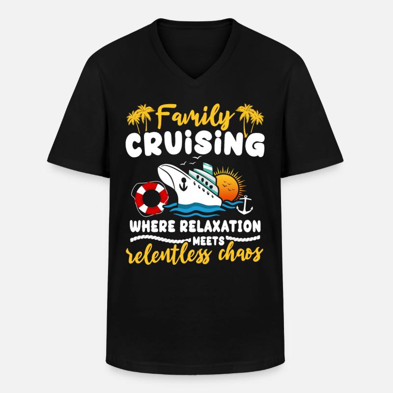 Kreuzfahrt - Männer-T-Shirt mit V-Ausschnitt - Schwarz