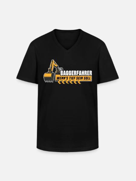 Baggerfahrer Bagger - Männer-T-Shirt mit V-Ausschnitt - Schwarz