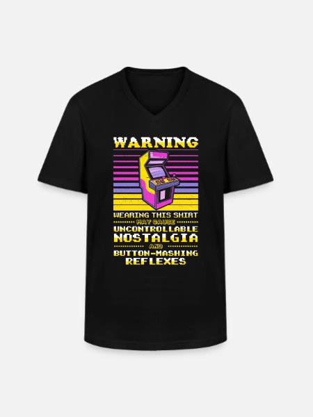 Videoafspillere Retro Gamer Gaming Classic 80'erne - Klassisk herre T-shirt med V-udskæring - sort