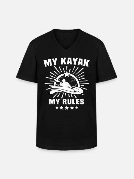 Kayaking Kayaker Kayak - Men's V-Neck T-Shirt - black