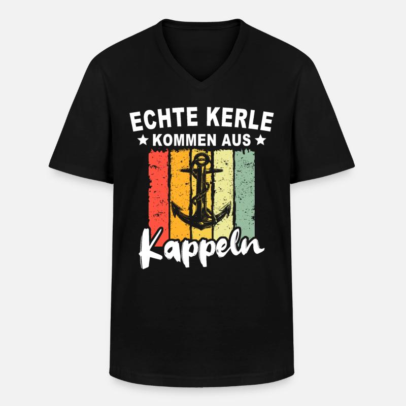 Kappeln Sprüche Kappelner Spruch - Männer-T-Shirt mit V-Ausschnitt - Schwarz