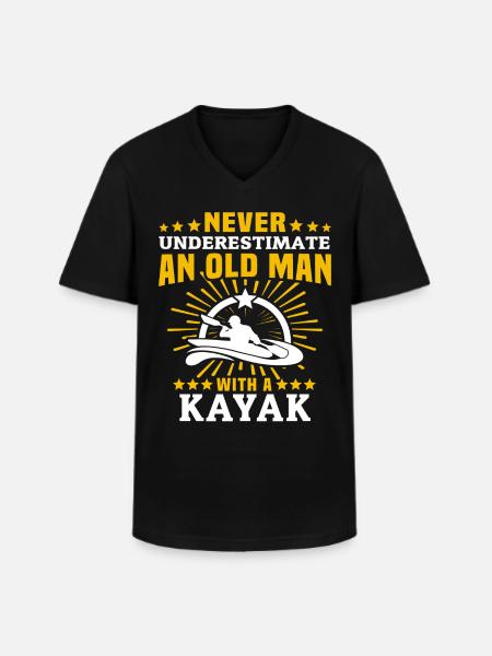 Kayaking Man Underestimate Kayakers - Men's V-Neck T-Shirt - black