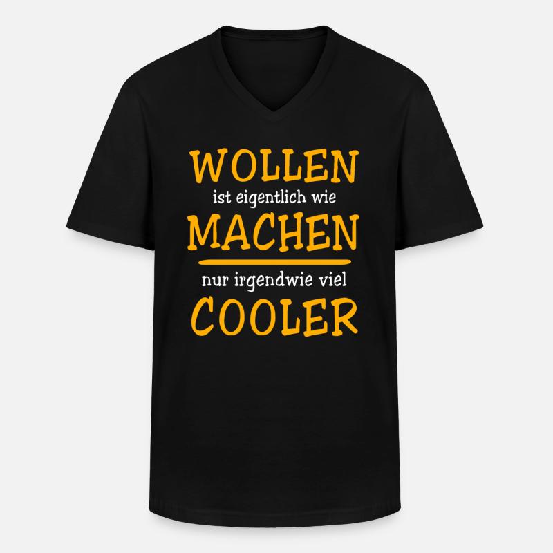 Machen Wollen - Männer-T-Shirt mit V-Ausschnitt - Schwarz