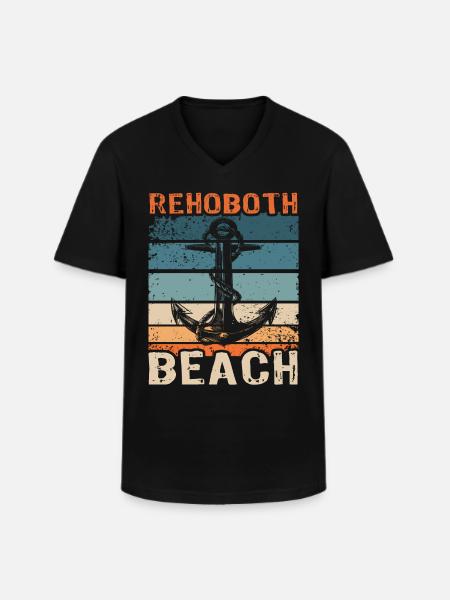 Rehoboth Beach DE - Men's V-Neck T-Shirt - black