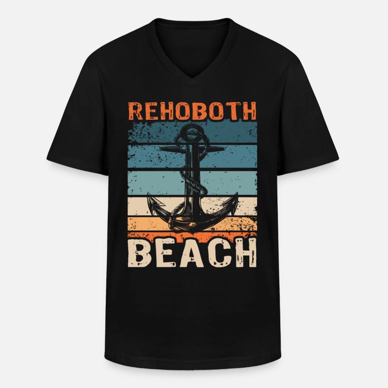 Rehoboth Beach DE - Männer-T-Shirt mit V-Ausschnitt - Schwarz