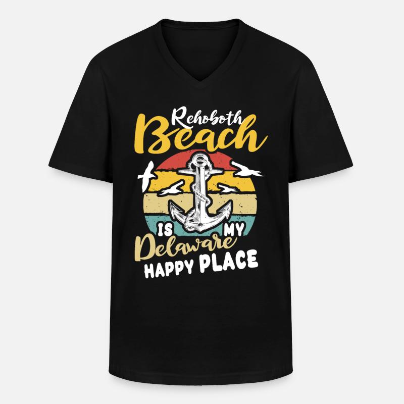 Rehoboth Beach Delaware - Männer-T-Shirt mit V-Ausschnitt - Schwarz