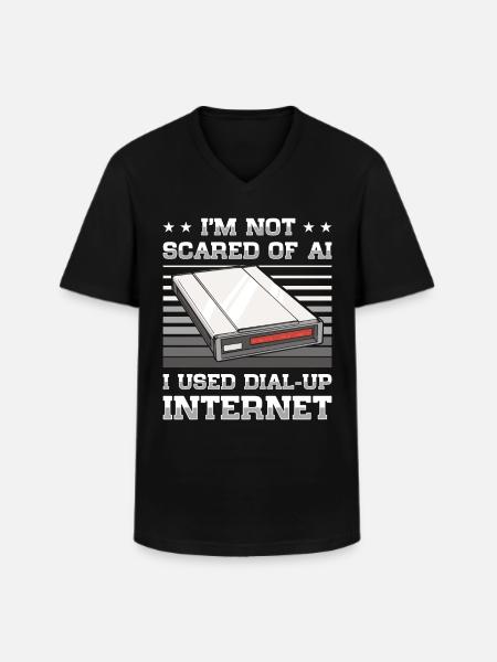 90-talets nostalgi retro 90-talets uppringning - T-shirt med V-ringning herr - svart