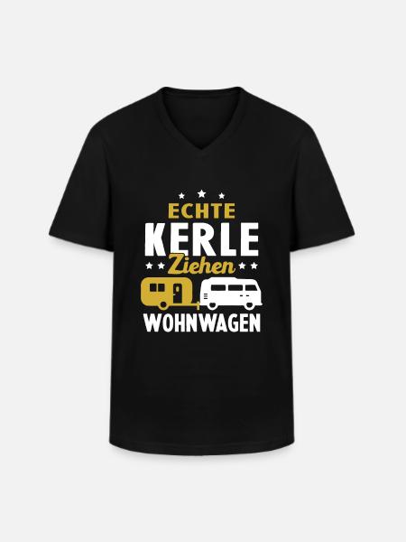 echte kerle ziehen wohnwagen - Männer-T-Shirt mit V-Ausschnitt - Schwarz