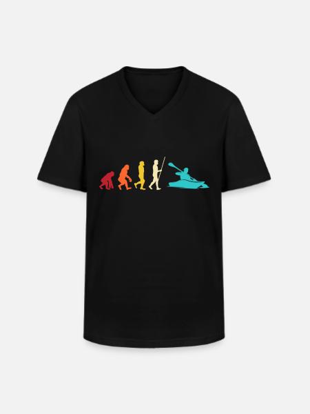 Kayaking Evolution Kayak - Männer-T-Shirt mit V-Ausschnitt - Schwarz