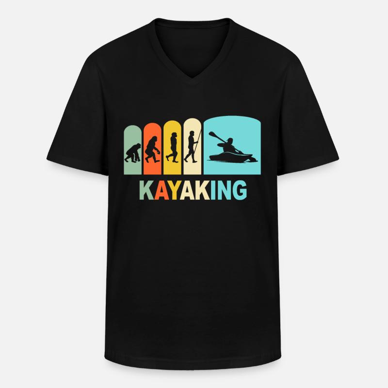 Kayak Evolution Kayaking - Men's V-Neck T-Shirt - black